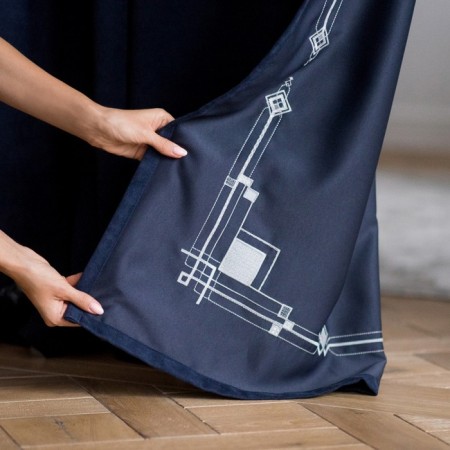 Set of curtains "Bridget", size 2x200x270 cm, blue color-2