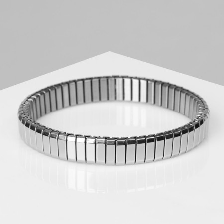 Bracelet male "steel" rectangles, color silver, d = 6 cm