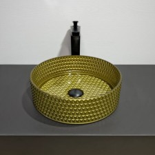 Comforty GL05 pad, round, glass, gold color