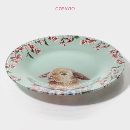 Plate Glass Dessert Dolyana "Rabbit", D = 20 cm-1