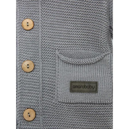 Baby blouse with a hood, height 92 cm, color gray color-4
