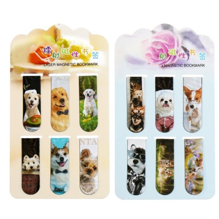 A set of magnetic bookmark for books Calligrata 6 pieces, "dogs", mix-2