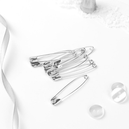 English pins, 51 mm, 10 pcs, silver color-1