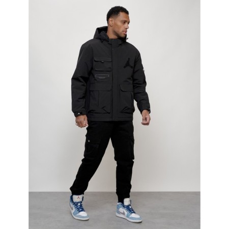 Sports male jacket, size 56, black color-2