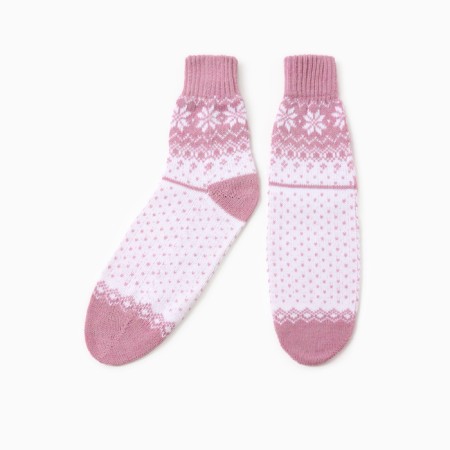 New Year. Women's socks, lilac/white color, rr 25-27