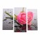 Carty clock wall, modular "pink rose", silent, 60 x 80 cm, triptych