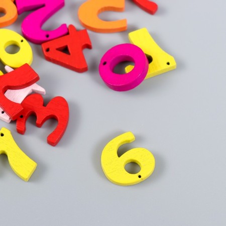 Beads for creativity wood "numbers" set 30 pcs 1.5x1.5x0.3 cm-1