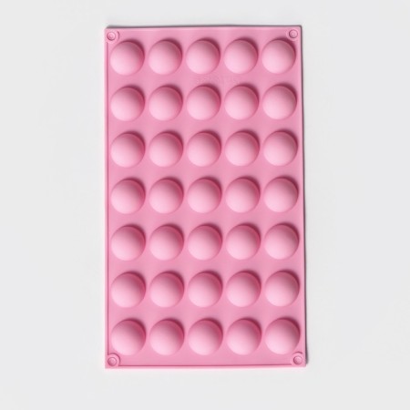 Форма для выпечки Доляна «Полусферы», силикон, 30×17,5 см, 35 ячеек (d=2,5), цвет МИКС-3
