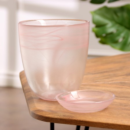 Flower pot with the pallet "Harmony", pink 1 liter-1