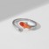 Ring "fish" with a tail, dimensionless, red color in silver
