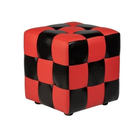 Chess pouf 400x400x420 black and red