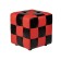 Chess pouf 400x400x420 black and red