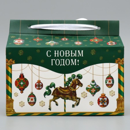 Box for sweets “Happy New Year!”, Carousel, 10 x 18 x 14 cm, New Year-3