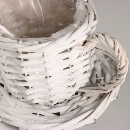 Kashpo wicker, d12 cm, white, willow-1