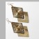 Hanging earrings "rhombus" duo, color gold, 9 cm