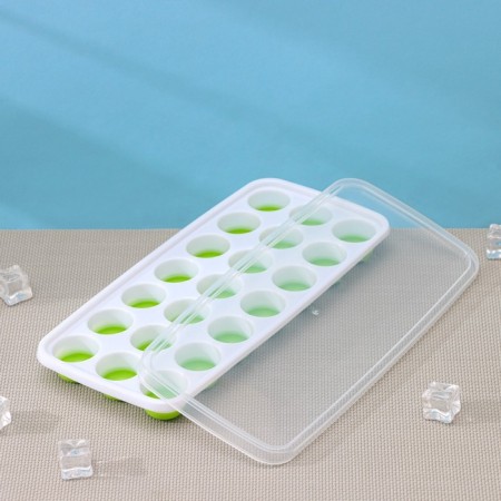 Form for ice and chocolate with a lid of a share, 26 × 12 × 2.5 cm, 21 cells (3 × 3 × 2 cm), color mix-2