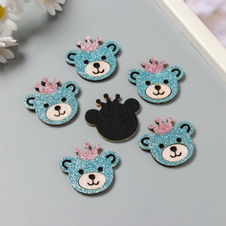 Decor for the creativity of the felt shine "Bear" 4x4 cm-1