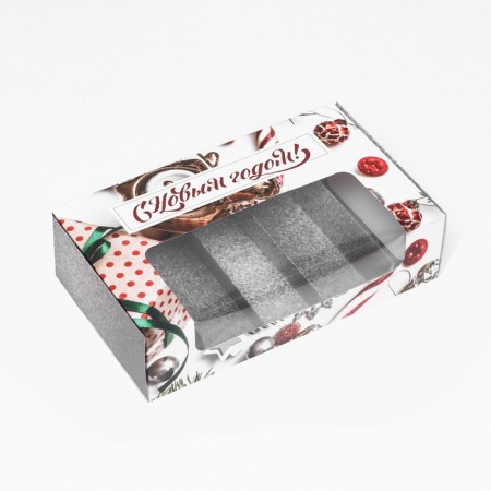 The box is folding, under 5 eclairs "New Year's gifts", 25.2 x 15 x 6.6 cm-5