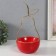 Souvenir ceramics, metal stand "pear" red with gold 13x13x25.5 cm
