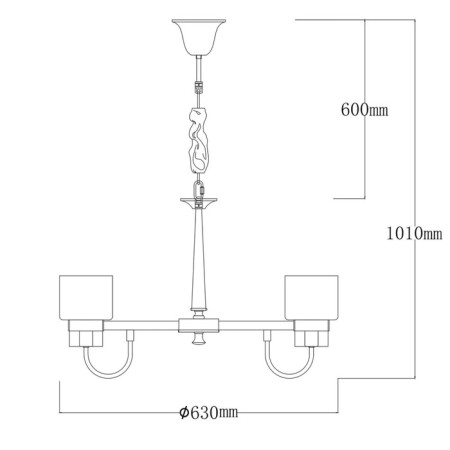 Ella chandelier, size 63x101x63 cm, 240W 6xe14-2
