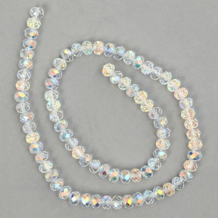 Glass beads, set 72 pcs., Size 1 pc. - 8 mm, white color-4