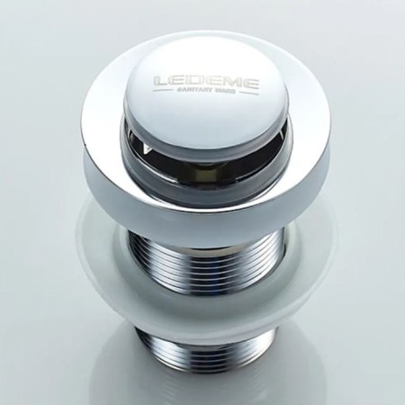 Bottom valve Ledeme L66-2, for a shell, with overflow, brass, chrome-2