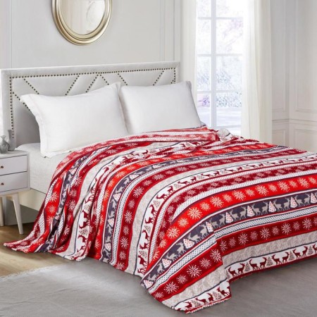Plaid 180x200cm, coral-flis