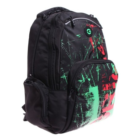 Youth backpack, 42 ​​x 32 x 22 cm, Grizzly 333, ergonomic back, laptop compartment, red/green RU-333-1_1-1