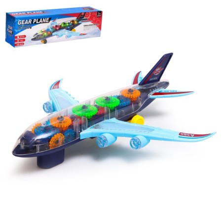 The gear aircraft, light and sound, works from batteries