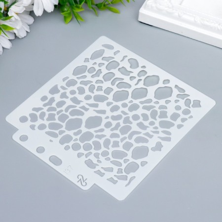 Stencil plastic "Sea pebbles" 13x14 cm-1