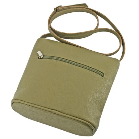Bag Cross-Bodi with a zipper, green color-1