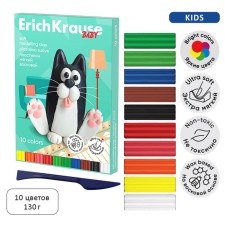 Soft plasticine (wax) 10 colors, 130 g, Erichkrause 