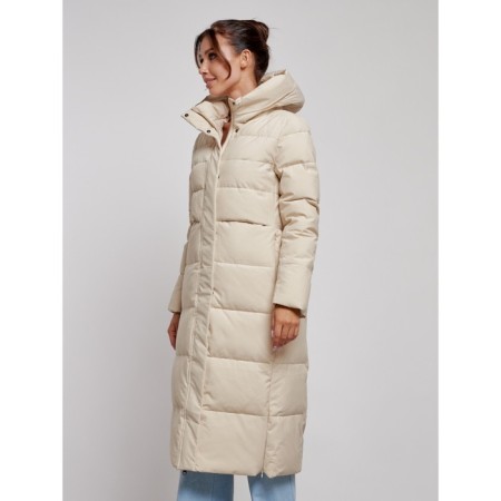 Coat insulated winter female, size 50, beige color-8
