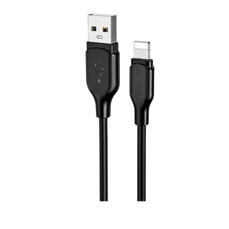 Cable Borofone BX42, Lightning - USB, 2.4 A, 1 m, TPE braid, black-1
