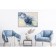 Reproduction of the picture "Blue-golden abstraction", 58x78, frame (20-006)