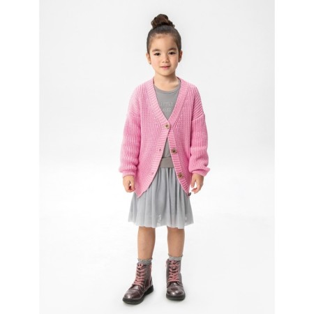Cardigan Children's Knit, height 128 cm, pink color-3