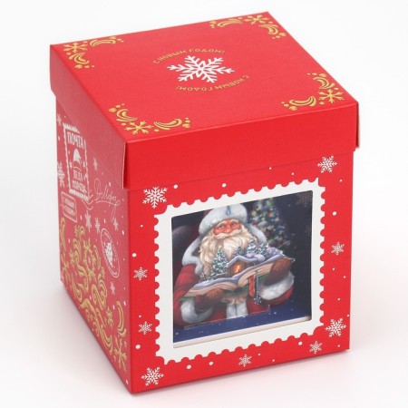 Folding box with 3D effect "Mail", 11 x 11 x 13 cm, New Year-2
