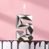 Candle for Cake "Almaz", number "5", silver metallic