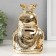 Pigger Ceramics "Eagle owl in the crown and mantle" gold 12x12x18.5 cm