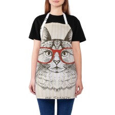 Apron kitchen with a photo print “Be smart”, adjustable, size OS