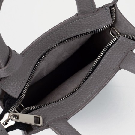 Bag Cross-Bodi with a zipper, Textura, small size, color light gray-3