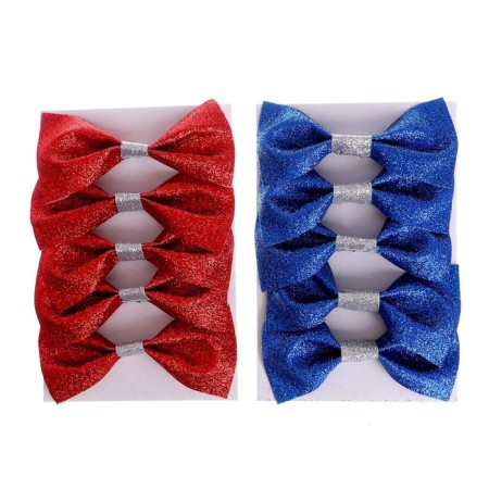 New Year's decor for the Christmas tree "Bows" set of 5 pcs., Mix color-2
