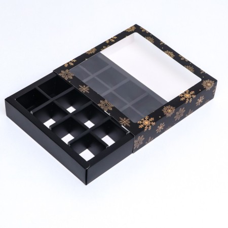 New Year. Box of 16 sweets, 17.7x17.7x3.8 cm, confectionery packaging-8