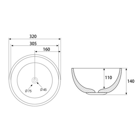 ABBER Bequem AC2106RG sink, invoice, 320x320x140 mm, color pink gold-2