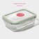 Container from heat -resistant glass of the “click” shares, 620 ml, 18 × 14 × 6.5 cm, with a lid
