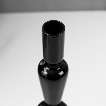 Glass Glass for 1 candle "Elsas" black 30x8.5x8.5 cm-2