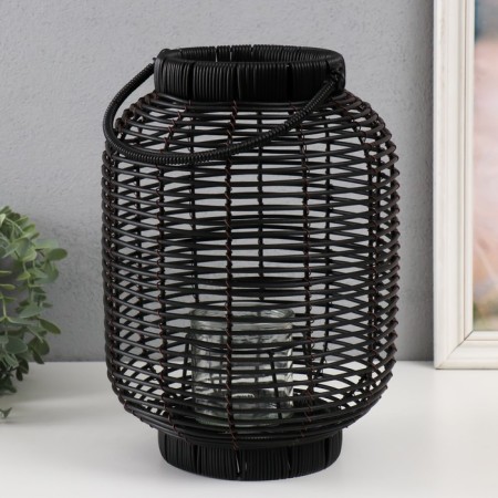 Metal candlestick, PVC "flashlight. Black lady" black 30x22x22 cm