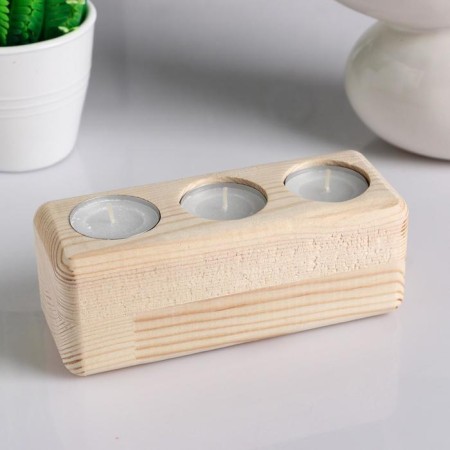 Silent Wooden under 3 candles "rectangular", array, 15.5 × 6 × 6 cm