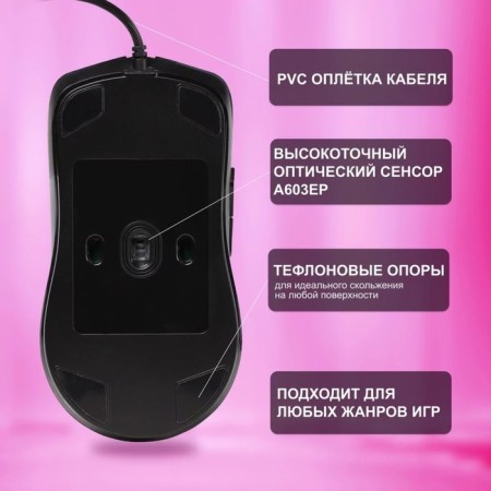 Mouse Smartbuy Rush X17 747G-K, wired, optical, game, 3600 dpi, USB, black-4