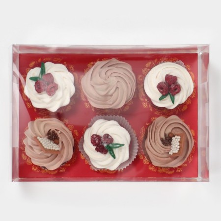 Gold Capcake box, 23 x 16 x 11.5 cm, New Year-4